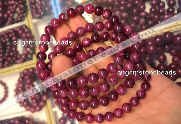 CGB2512 7.5 inches 8mm round ruby zoisite beaded bracelets