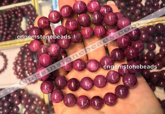 CGB2514 7.5 inches 11mm round ruby zoisite beaded bracelets