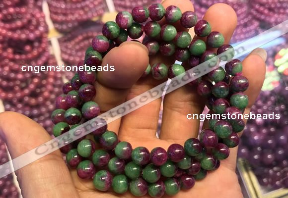 CGB2519 7.5 inches 8mm round ruby zoisite beaded bracelets