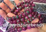 CGB2527 7.5 inches 9mm round ruby zoisite beaded bracelets