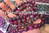 CGB2530 7.5 inches 12mm round ruby zoisite beaded bracelets