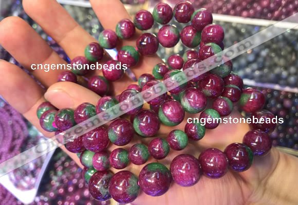 CGB2530 7.5 inches 12mm round ruby zoisite beaded bracelets