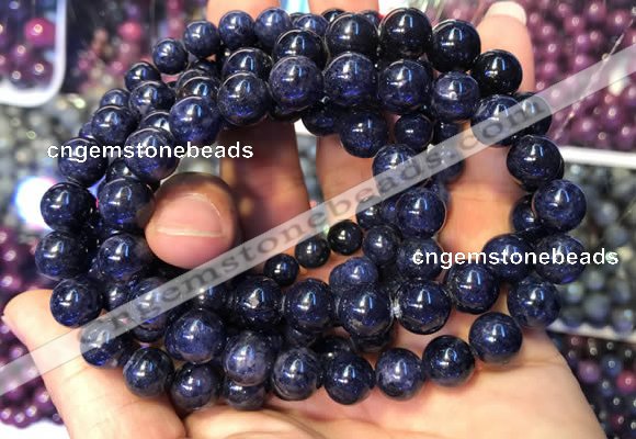 CGB2532 7.5 inches 6mm round sapphire gemstone beaded bracelets