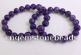 CGB2553 7.5 inches 10mm round charoite gemstone beaded bracelets