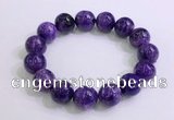 CGB2555 7.5 inches 14mm round charoite gemstone beaded bracelets