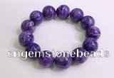 CGB2557 7.5 inches 18mm round charoite gemstone beaded bracelets