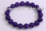 CGB2563 7.5 inches 10mm round charoite gemstone beaded bracelets