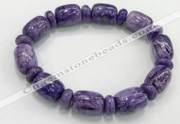 CGB2579 7.5 inches 13*17mm drum charoite gemstone bracelet