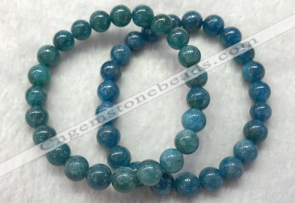 CGB2621 7.5 inches 8mm round natural apatite beaded bracelets