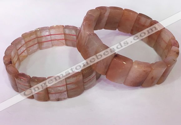CGB2635 12*18mm faceted rectangle red rutilated quartz bracelets