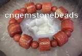 CGB3017 7.5 inches 15*19mm carved tube agate bracelet wholesale