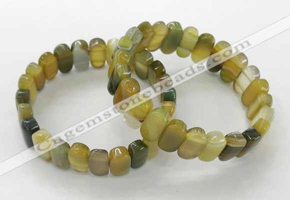 CGB3109 7.5 inches 8*15mm oval agate gemstone bracelets