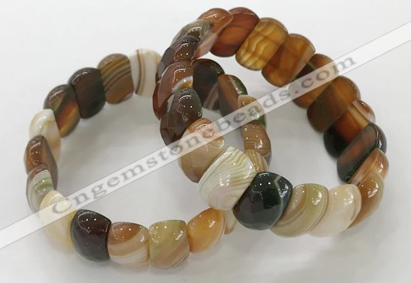 CGB3121 7.5 inches 10*20mm faceted oval agate bracelets