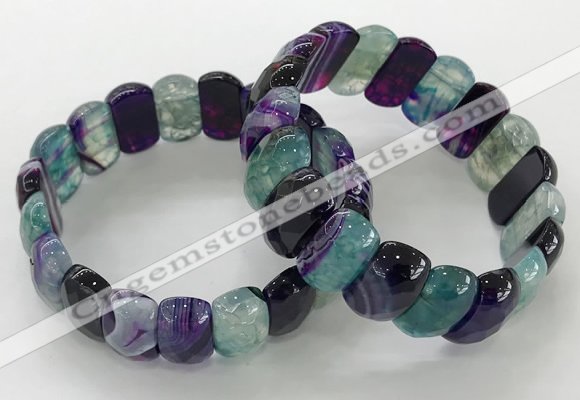 CGB3131 7.5 inches 10*20mm faceted oval agate bracelets
