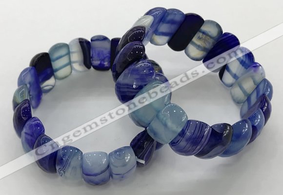 CGB3145 7.5 inches 11*23mm faceted oval agate bracelets