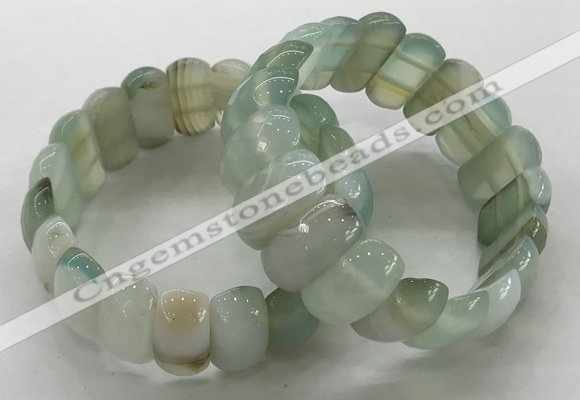 CGB3146 7.5 inches 11*23mm faceted oval agate bracelets