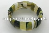 CGB3155 7.5 inches 11*23mm faceted rectangle agate bracelets