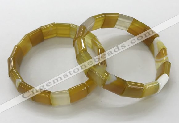 CGB3165 7.5 inches 12*15mm rectangle agate bracelets wholesale