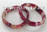 CGB3168 7.5 inches 12*15mm rectangle agate bracelets wholesale