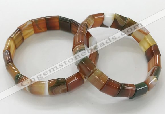 CGB3176 7.5 inches 12*15mm rectangle agate bracelets wholesale