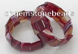 CGB3188 7.5 inches 15*25mm rectangle agate bracelets wholesale