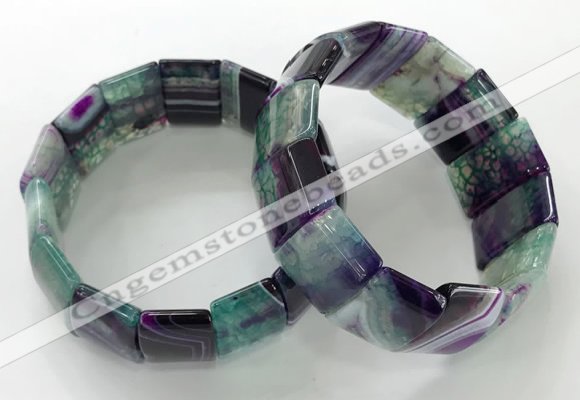 CGB3190 7.5 inches 15*25mm rectangle agate bracelets wholesale