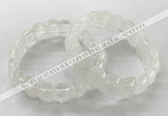 CGB3220 7.5 inches 12*20mm oval white crystal bracelets