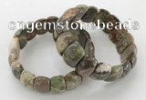 CGB3228 7.5 inches 12*20mm oval rainforest agate bracelets