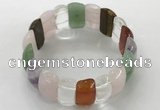 CGB3244 7.5 inches 12*25mm oval mixed quartz bracelets