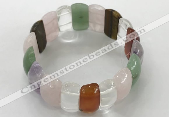 CGB3244 7.5 inches 12*25mm oval mixed quartz bracelets