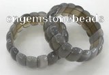 CGB3246 7.5 inches 12*25mm oval grey agate bracelets