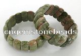 CGB3250 7.5 inches 12*25mm oval unakite gemstone bracelets