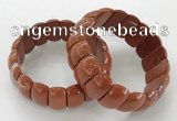 CGB3254 7.5 inches 12*25mm oval red jasper bracelets