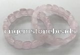 CGB3265 7.5 inches 10*15mm faceted marquise rose quartz bracelets