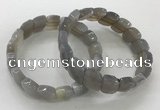 CGB3267 7.5 inches 10*15mm faceted marquise grey agate bracelets