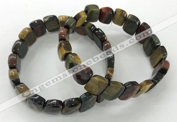 CGB3272 7.5 inches 10*15mm faceted marquise mixed tiger eye bracelets
