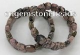 CGB3273 7.5 inches 10*15mm faceted marquise rhodonite bracelets