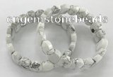 CGB3275 7.5 inches 10*15mm faceted oval white howlite bracelets