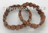 CGB3277 7.5 inches 10*15mm faceted marquise goldstone bracelets