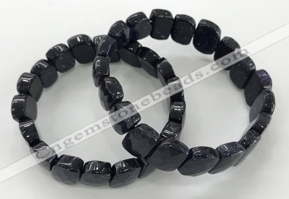 CGB3278 7.5 inches 10*15mm faceted marquise blue goldstone bracelets