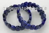 CGB3279 7.5 inches 10*15mm faceted oval lapis lazuli bracelets