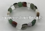 CGB3280 7.5 inches 10*15mm faceted oval mixed gemstone bracelets