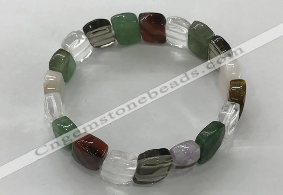 CGB3280 7.5 inches 10*15mm faceted oval mixed gemstone bracelets