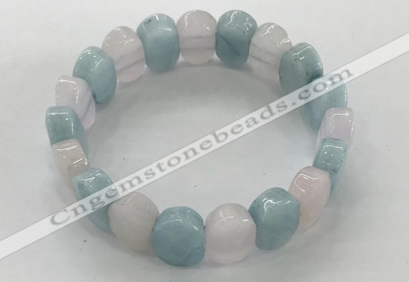 CGB3283 7.5 inches 10*15mm faceted oval mixed gemstone bracelets