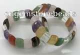 CGB3295 7.5 inches 10*20mm faceted oval mixed gemstone bracelets