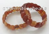 CGB3298 7.5 inches 10*20mm faceted oval red agate bracelets