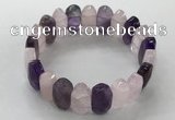 CGB3312 7.5 inches 10*20mm faceted oval mixed quartz bracelets