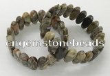 CGB3316 7.5 inches 10*20mm faceted oval rainforest agate bracelets