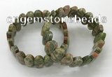 CGB3317 7.5 inches 10*20mm faceted oval unakite bracelets