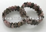 CGB3318 7.5 inches 10*20mm faceted oval rhodonite bracelets